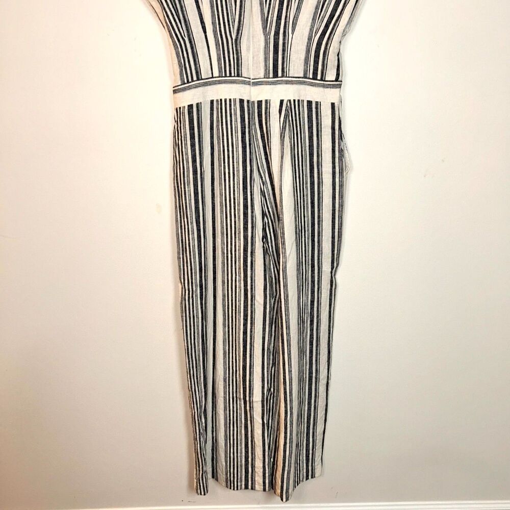 Gibson & Latimer Jumpsuit Womens Medium Cream Cap Sleeve One Piece Preppy Boho - Picture 9 of 9